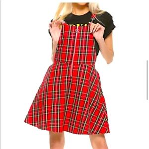 Red Plaid Gothic School Girl Hot Topic Dress Skirt